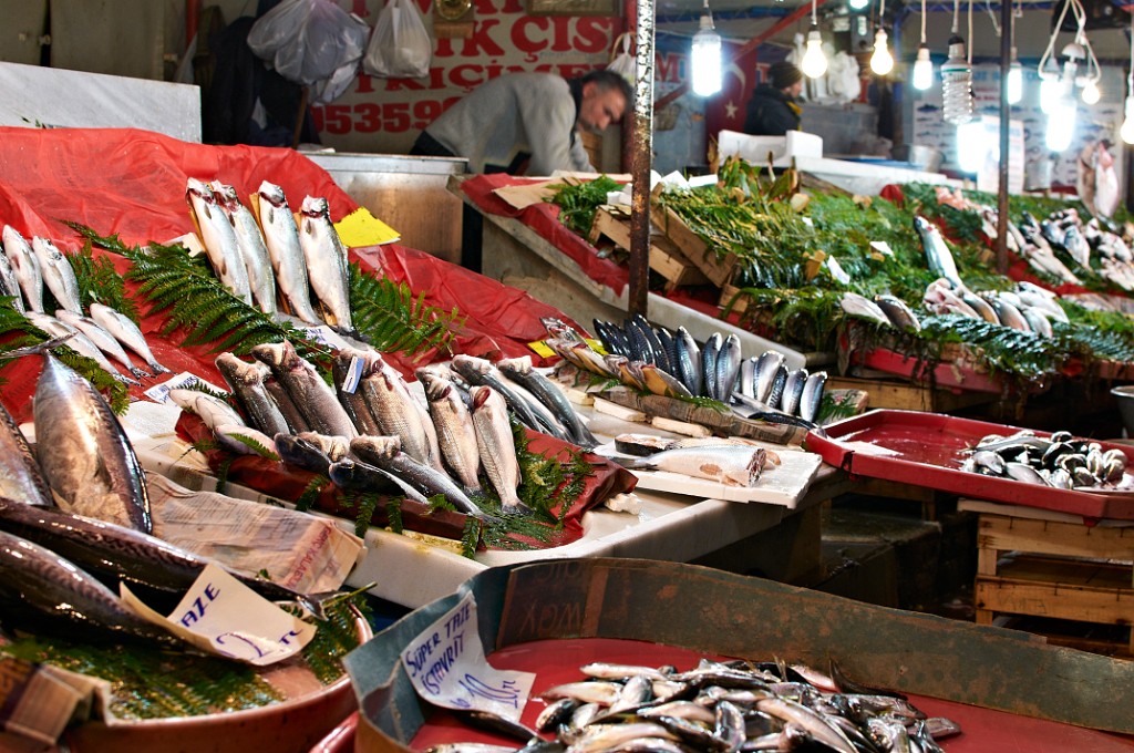 Karaköy, marché aux poissons nocturne...